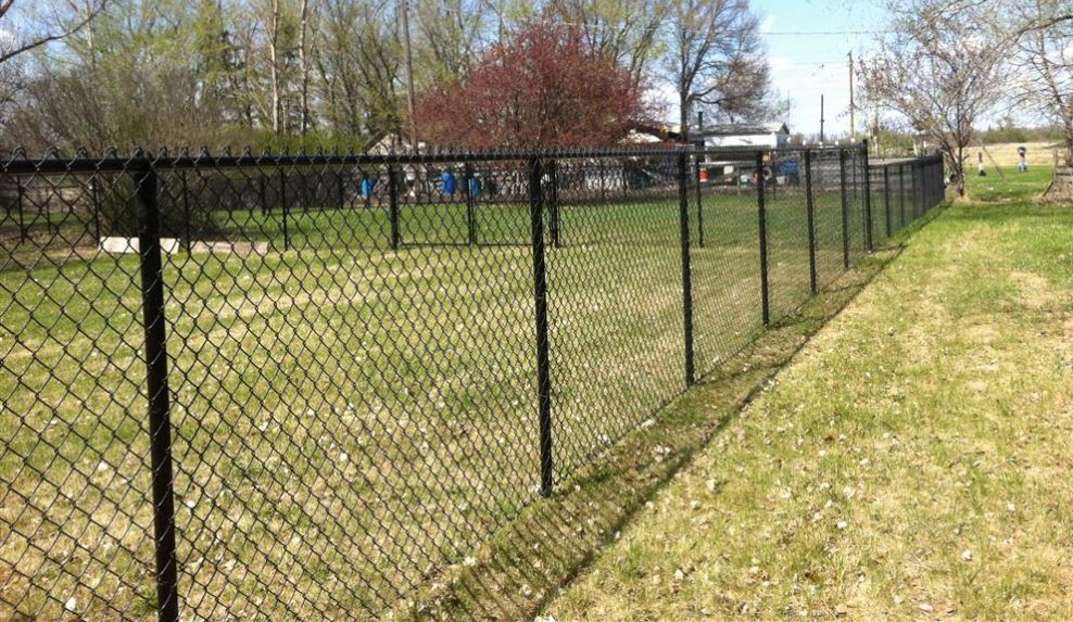 Black PVC chain link fence