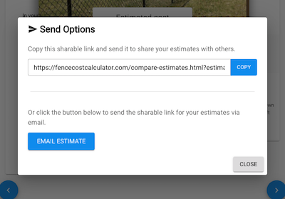 Fence estimate sharing options